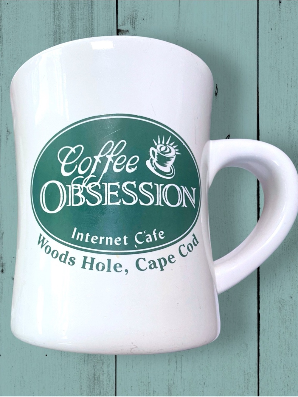Woods Hole Cape Cod MA Coffee Obsession Cafe Mug Restaurantware Heavy Large